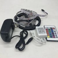 Bande lumineuse LED RGB 2835 SMD, 5M, 16,4 pieds, 24 touches, 44 touches, adaptateur de télécommande IR, nouveau kit complet/ensemble