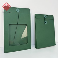 Baoren umwelt freundliche orange große Fenster transparente Kraft papiertüte ver siegel bare Verschluss perforierte Dokument umschlag Film Craft