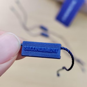 Plastic Hang Tag Toggles Custom Raised Logo Rectangular Garment Hang Tag String Lock Plastic Fastener Tags For Fashion <b>Clothes</b> - Product Image 5