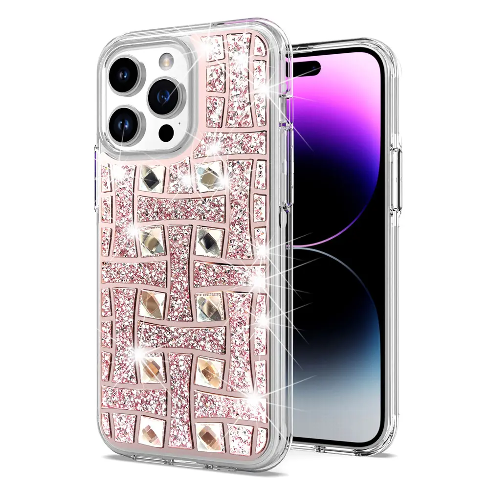 US Hot Sale for The IPhone 15 Pro Max Phone Case Full Diamond Four-corner Anti-fall Armor Cover for Apple 15