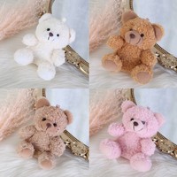 Porte-clés ours en peluche mignon de 12 cm, jouets en peluche personnalisés, poupées douces, mini animaux en peluche, pendentif à suspendre, cadeau