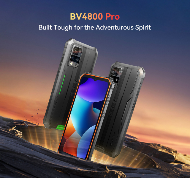 Blackview BV4800 Pro Rugged Smartphone Android 14 Unisoc T606 6.56 Inch Display 4GB+128GB 13MP Camera 5180mAh 4G Cell Phone NFC