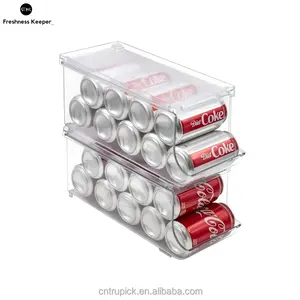 2 confezioni di contenitori per alimenti in scatola trasparenti senza BPA impilabili per contenitori di Soda Organizer con coperchio per frigorifero, dispensa, congelatore - Product Image 6