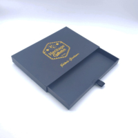 Boîte à tiroir en carton rigide haut de gamme avec logo personnalisé en usine, estampage à chaud doré, laminage mat, pour accessoires de luxe