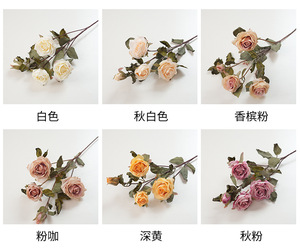 4 Têtes de Roses Artificielles à Tige, Aspect <span class=keywords><strong>Fleurs</strong></span> Séchées Vintage, pour Vase, Centre de Table de Mariage, Décoration Intérieure, Couleurs Ambiance, Vente <span class=keywords><strong>en</strong></span> Gros - Product Image 5