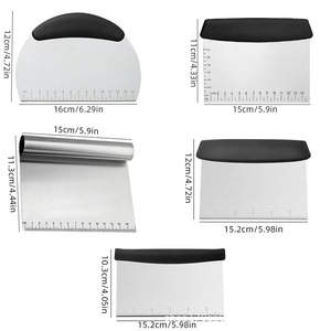 Outil de coupe de pâte Grattoir à pâtisserie pour pain, gâteau, pizza Bonnes poignées Grattoir d'établi et hachoir en acier inoxydable - Product Image 6