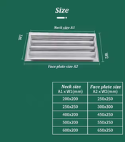Couvercle d'aération mural en alliage d'aluminium Grille d'aération carrée et étanche HVAC Persiennes par gravité personnalisées de couleur blanche pour l'intérieur