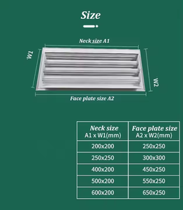 Hợp kim nhôm tường Vent louver Bìa vuông không thấm nước Air Vent lưới tản nhiệt HVAC tùy chỉnh trong nhà màu trắng trọng lực louvers - Product Image 5