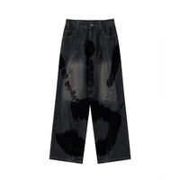 DiZNEW 2025-Jean Rock Revival taille moyenne en denim stretch pour homme de grande taille, imperméable, avec logo personnalisé et patch décoratif