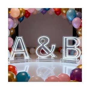 Wedding Large <b>Led</b> Letter Custom Acrylic Sign Light up 2ft 3ft 4ft 0-9 A-Z RGB Neon <b>Led</b> Number Light for Party - Product Image 2