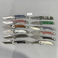 Couteau de poche pliable haut de gamme, lame en acier inoxydable D2, manche en G10/bois/fibre de carbone, couteau tactique EDC pour le camping et la survie