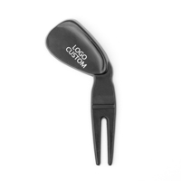 Outil de réparation de divots de golf en alliage de zinc Dericsson, design créatif en forme de club, fourche à divots avec logo personnalisé gratuit, accessoires de golf