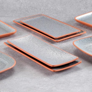 Assiette rectangulaire en mélamine de style japonais A5, assiette créative en plastique pour hot pot/barbecue, assiette à accompagnement, pour grillades - Product Image 3