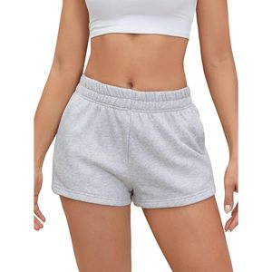 Shorts de survêtement personnalisés pour femmes, taille haute, élastiques, décontractés, pour l'été, avec poches, en molleton respirant - Product Image 3
