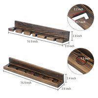 Nouveau design, support mural écologique et durable en bois brûlé pour 6 cannes à pêche, rangement pour salon et extérieur