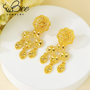 Collar de Oro Pakistaní Chapado en Oro que No se Deslustra, Fabricantes de Joyería Tradicional de Alta Calidad para Novias de Dubái, Conjunto de Joyería para la Noche - Product Image 3