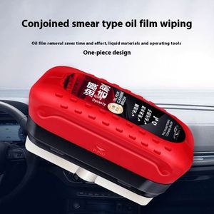 <b>Powerful</b> Plastic Car Wash <b>Brush</b> Effective for Oil Film & Stain Cleaning Front Windshield Side Windows Rearview Mirror-Red Wipe - Product Image 2