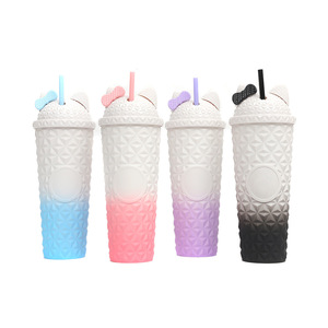 แก้วน้ำเก็บความเย็นสุญญากาศสองชั้นพลาสติก 710 มล. รุ่น Diamond Tumbler ยี่ห้อ Katie Creative ปี 2025 เป็นมิตรกับสิ่งแวดล้อม เหมาะสำหรับใช้ในสำนักงาน พกพาสะดวก - Product Image 3