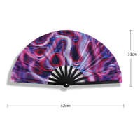 Grands ventilateurs pliables promotionnels chinois en plastique avec tissu Oxford. Éventails pliables portatifs comme cadeau pour la remise des diplômes et Halloween