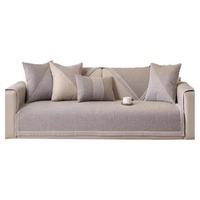 Housses de chaise antidérapantes en lin de couleur unie personnalisées de différentes couleurs Housses de serviettes de canapé à trois places pour le salon