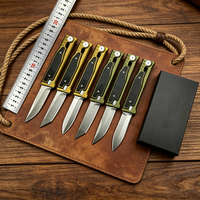 Couteau pliant à gravité en acier D2 - Manche en alliage d'aluminium, outil de survie professionnel, couteau de chasse tranchant, outil de poche EDC