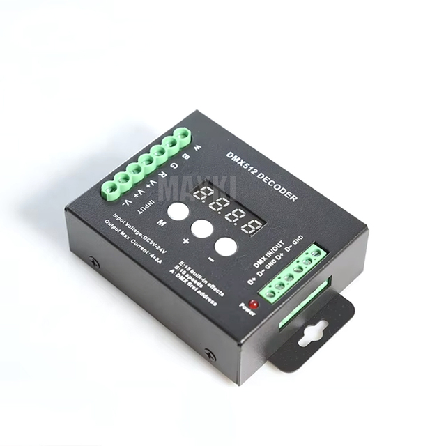 DMX 512 Decoder RGBW 4CH 192W 384W DMX Decoder 16A Controller Receiver with Display