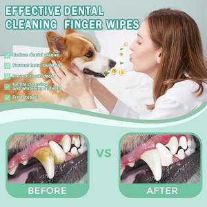 Fabricante Custom Logo Pet Teeth Cleaning Finger Sleeve Wet Wipes Escovas de dedos descartáveis Dog and Cat Oral Cleaning - Product Image 4