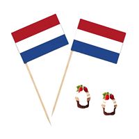 Drapeaux de gâteau jetables personnalisés en gros 3,5x2,5cm pour événements sportifs Pays-Bas, jeu de balle à cure-dents