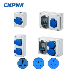 صندوق توزيع كهربائي بلاستيكي محمول ثلاثي الأطوار مقاوم للماء والمطر مع مقبض ومقابس <span class=keywords><strong>CEE</strong></span> - Product Image 5