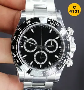 Relógio super clone limpo de fábrica 2024, novo movimento 4131 em aço 904L, máquina de cronometragem para homens, rolex m126500LN-0002