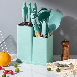 Juego de utensilios de cocina de silicona de 19 piezas con mango de madera y tabla de cortar, Cubo de almacenamiento, juego de utensilios de cocina - Product Image 6