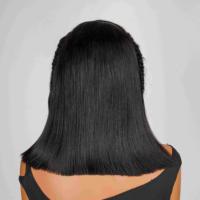 Perruques de cheveux humains pour femmes noires, 10-14 pouces, pré-tressées, coupe droite, style bob, avec dentelle frontale 13*6, ligne de cheveux naturelle, en dentelle HD