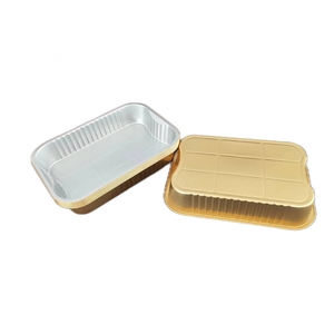 Laixin9x13 Desechable de alta resistencia de tamaño medio Sartén de lámina de vapor profundo en horno dorado Buffet Bandejas de papel de aluminio asado de pavo - Product Image 5