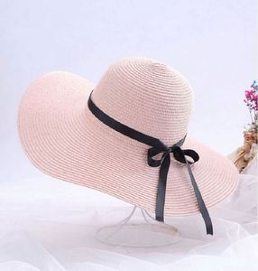 Chapeau de soleil d'été en paille à large bord pour femme, vente en gros, pas cher - Product Image 6
