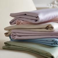 Parure de draps rafraîchissants en fibre de bambou 60S, certifiée Oeko-Tex, couleur unie, plusieurs tailles et tons doux disponibles