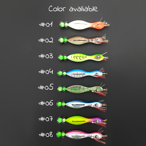 Nuevo diseño de gancho de caminata 107mm/8,4g Plantilla de calamar Egi pulpo señuelo de camarón de madera cebo luminoso Señuelos de Pesca de calamar estilo coreano - Product Image 4