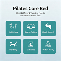 Reformer Pilates en Bois d'Érable de Qualité Commerciale, Machine d'Entraînement Réglable et Écologique pour Studio de Gym