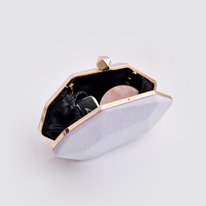 <span class=keywords><strong>Bolso</strong></span> de mano con brillo al por mayor, cartera de noche geométrica con cadena desmontable, <span class=keywords><strong>bolso</strong></span> formal y de <span class=keywords><strong>fiesta</strong></span> multiestilo - Product Image 4