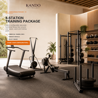KANDO Pack d'équipement d'entraînement de fitness en caoutchouc durable à 8 stations, poids réglable, antidérapant, pour usage corporel complet, commercial