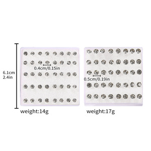 Stud <b>Earrings</b> Set Micro Insert Steel <b>Posts</b> For Women Anniversary Jewelry Yiwu Origin - Product Image 4