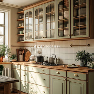 Mobili da Cucina in Stile Francese, Armadi su Misura per Tutta la Casa, Librerie in Stile Antico, Cabina Armadio in Legno Massello con Vetro Intagliato Chengdu - Product Image 3