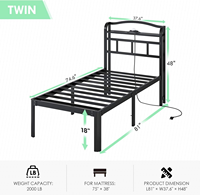 Bestseller Einzelbett für Zuhause, Hotel, Krankenhaus, Apartment, Suite, Schule 2-Meter Eisenbett mit Ambientelicht Sieben-Sterne-Projektor