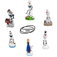 Artisanat traditionnel 3D dessin animé animé résine blanche décor à la maison Mini bonhomme de neige Statuette personnalisé bonhomme de neige Stand Figurine Souvenir cadeaux