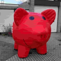 Tirelire géante gonflable rouge de 4 m avec lumière LED, logo personnalisé, modèle de tirelire cochon pour publicité bancaire/fête d'enfants/événement financier