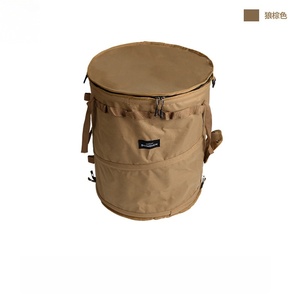 Cubo de basura plegable para acampar al aire libre, picnic, artículos portátiles diversos, cesto para ropa sucia, almacenamiento multifuncional con resorte - Product Image 1