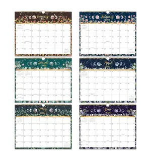 2024 kalender yang dirancang khusus kualitas tinggi dan kalender kedatangan indah cetak kalender meja spiral desktop kustom kosong
