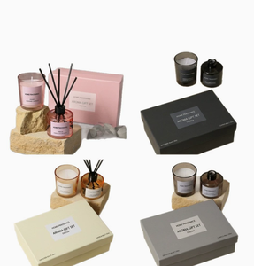 Ensemble diffuseur de parfum et bougie personnalisé en usine pour la décoration intérieure, combustion longue durée, boîte cadeau souvenir quatre couleurs - Product Image 1