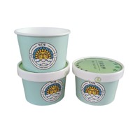 Gobelet en papier de crème glacée de petite capacité 80ml 100ml imprimé de logo personnalisé résistant au congélateur avec couvercle