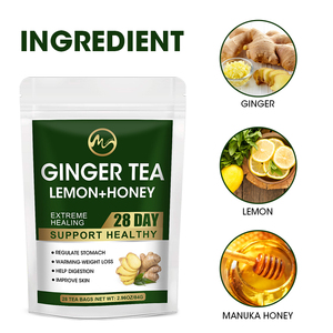 Bolsitas de Té de Jengibre y <span class=keywords><strong>Miel</strong></span> de <span class=keywords><strong>Manuka</strong></span> con Limón Natural, Inmunitario, Antioxidante, Antiinflamatorio, Citron, Gingembre, Limon, Jengibre, <span class=keywords><strong>Miel</strong></span>, 40 Bolsitas - Product Image 1