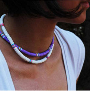 2025 nouveau gros mode femmes bijoux à la main 6mm coloré polymère argile perlé collier bohême collier ras du cou pour les femmes - Product Image 4